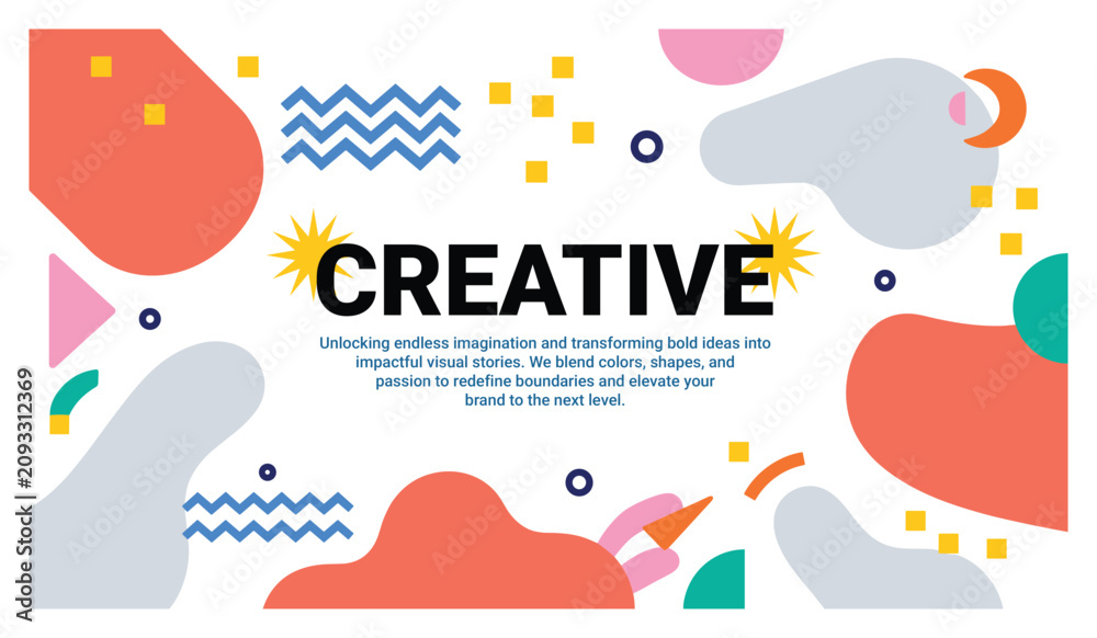 Naklejka premium Creative Abstract Shapes & Typography Poster Template