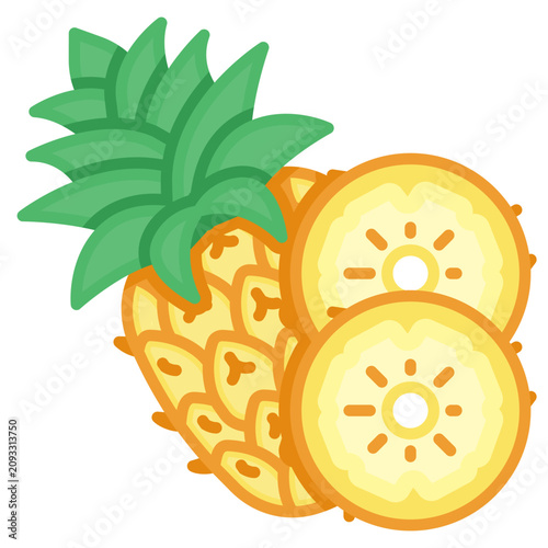 Konstfotografi Summer Flat Pineapple Icon