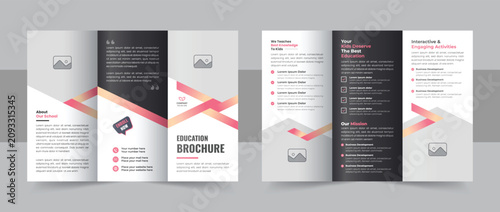 Tableau sur toile Kids back to school education and junior school admission trifold brochure