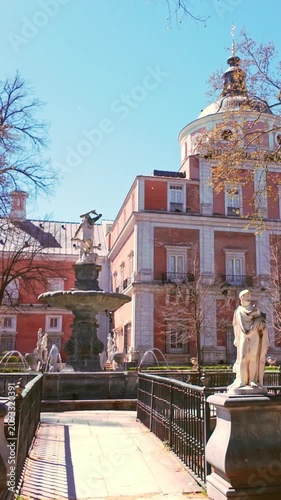 Aranjuez, Spain, March 2, 2026 Royal Palace of Aranjuez garden fountain and sculptures