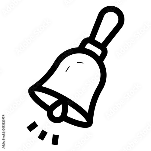 Schilderij op canvas handbell line icon