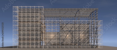 3D illustration of building and construction
