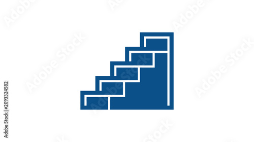 Graphic designer creates blue stairway illustration for 2026-07-03 project