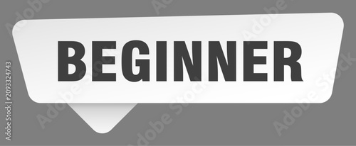 Εκτύπωση καμβά beginner sign. beginner white sticker isolated on gray background