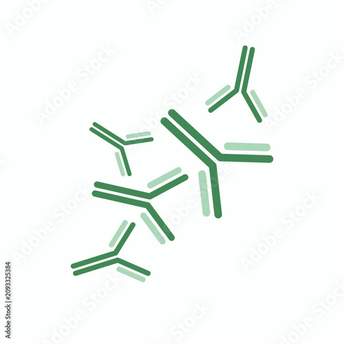 Vector illustration of group of antibodies.