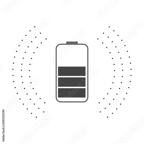 Vector illustration of a battery with capacity.