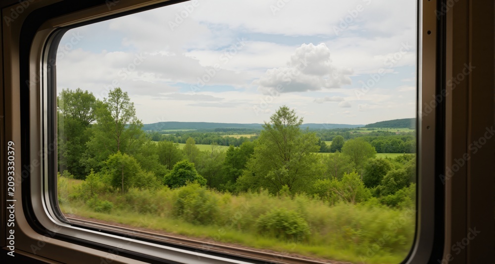 Fototapeta premium view from the train window 