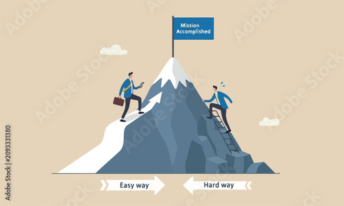 Canvas Print success accomplish, choosing path to succeed, way to reach business goal concept