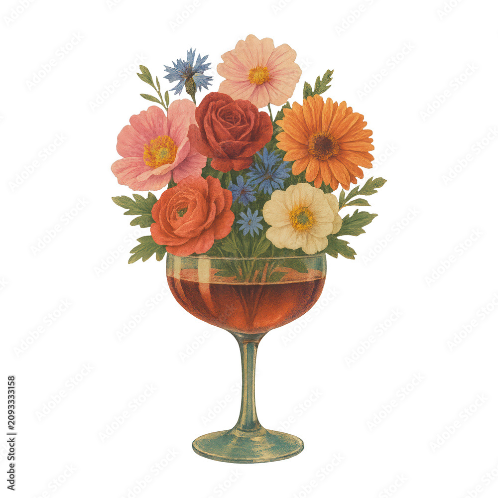 Obraz premium PNG Colorful floral arrangement illustration