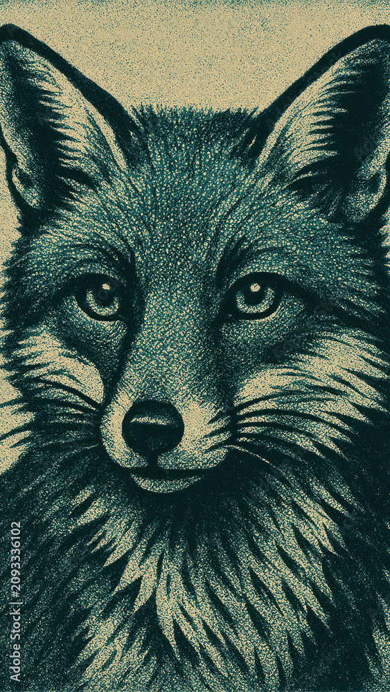 Fototapeta premium Detailed fox portrait mobile wallpaper