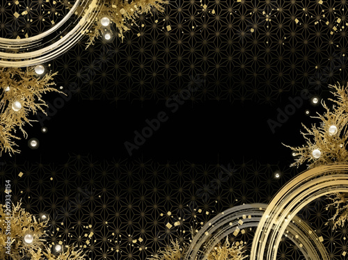 Canvastavla Gold Sparkly Decorative Border Design.
