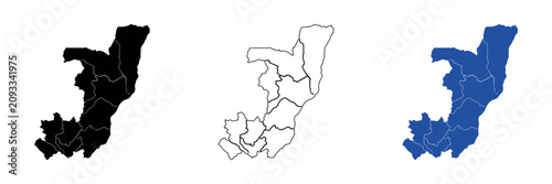 Foto Map of the Republic of the Congo with internal administrative divisions