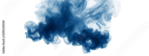Bild auf Leinwand Dark blue smoke cloud flow isolated on white background with realistic volumetri