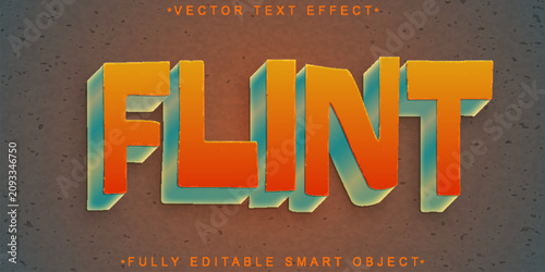 Photos Flint Stone Spark Typography Style Vector Fully Editable Smart Object Text Effec