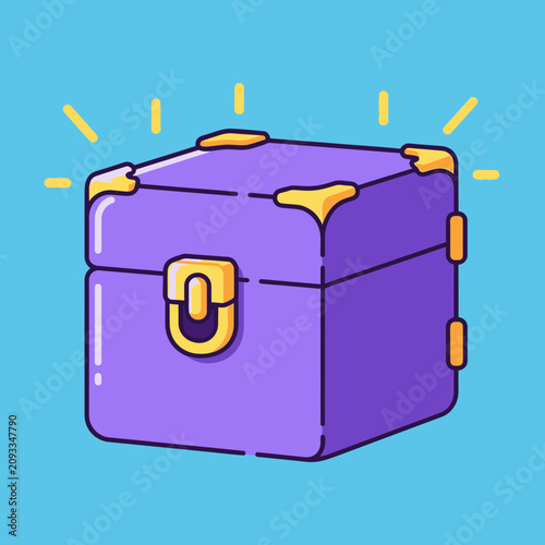 Purple Treasure Chest with Gold Lock.