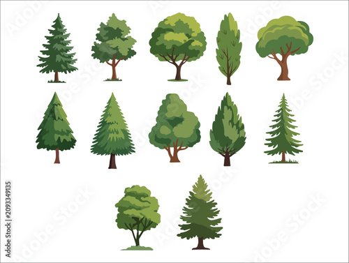 pack of different trees