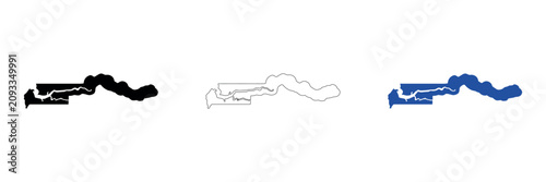фотографія Map of The Gambia showing its unique shape and the Gambia River