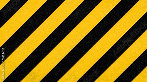 Yellow black diagonal warning stripe tape pattern safety caution border design element Stock Illustration