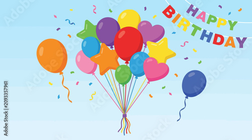 Fotografie Colorful balloons for birthday celebration.