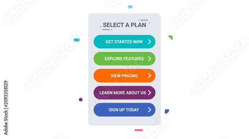Принти на полотні A screenshot of a webpage featuring colorful buttons and a plan selection interface