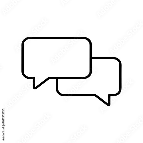 Tableau sur toile Black and white speech bubble icons.