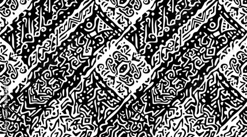Foto Intricate black and white geometric pattern.