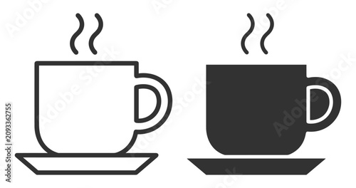 Bild auf Leinwand coffee cup and saucer icons with steam vector illustration on transparent backgr