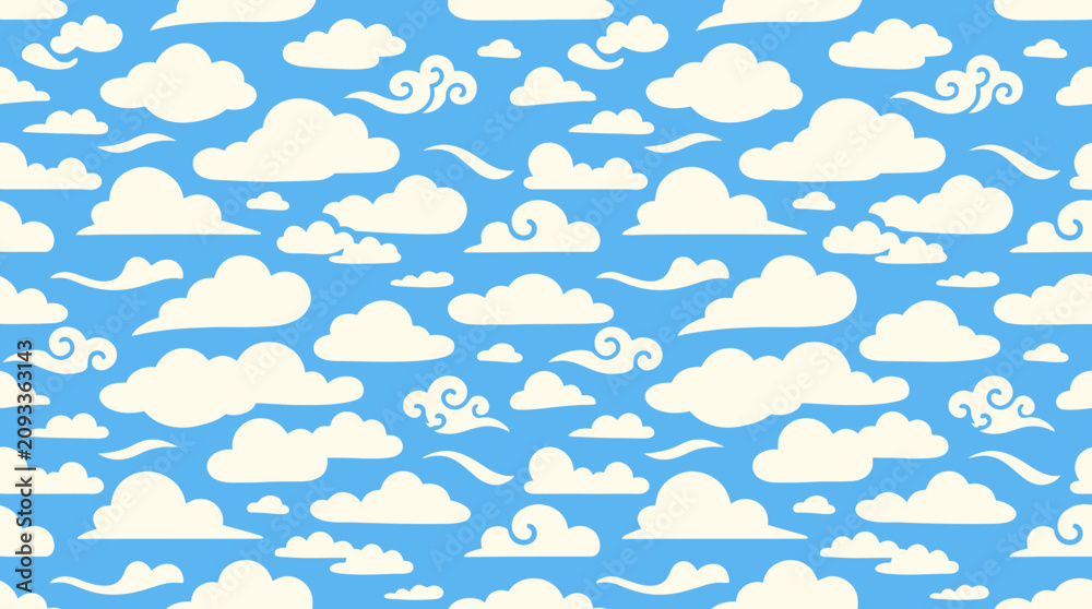 Fototapeta premium A serene blue sky filled with white clouds.