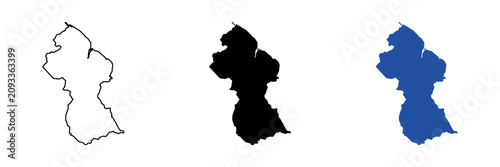 Fotografija Outline and silhouette map of Guyana, a South American country