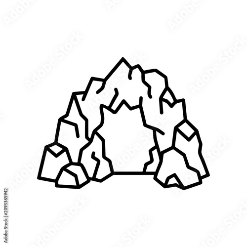 Photos Black and white mountain rock formation.