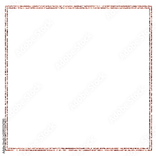 Double Layer Rose Gold Glitter Square Frame PNG