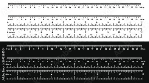Foto Professional vector illustration of various metric and imperial measurement rule