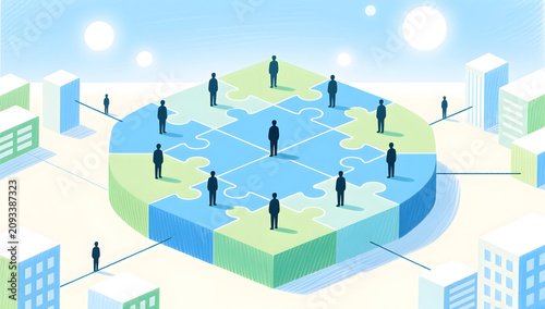 puzzle teamwork business teamwork city growth