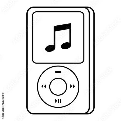 Konstfotografi vector ipod music player icon clipart line art illustration