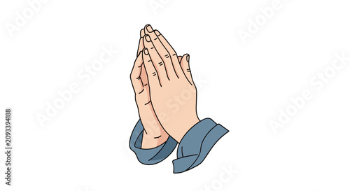 Fotografie Praying hands in prayerful gesture, devotional hands, spiritual connection, request or gratitude, abstract religious concept illustration