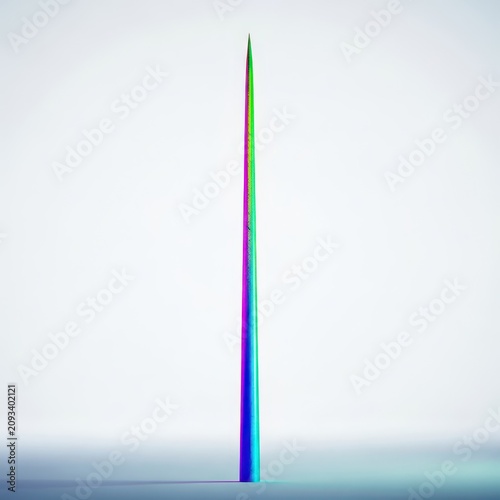 A very tall and slender column stands against a plain background, emphasizing its extreme narrowness and delicate structure and height, small, pillar, lean