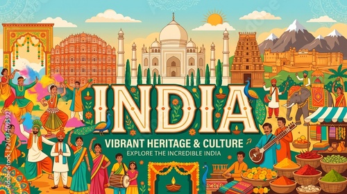 India Travel Poster Illustration
