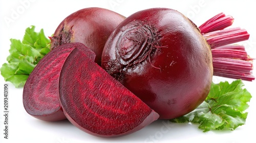 Fresh beetroot vegetable isolated on white background for culinary and healthy eating