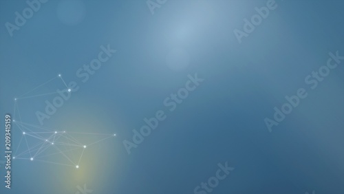 Obraz na płótnie Abstract network of points and lines on blue background