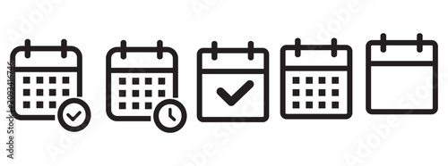 Foto Four alarm clocks showing different times and status