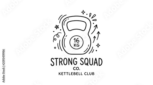 Kettlebell Fitness Gym Logo Design.