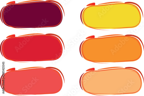 summer collection colorful decorative banners background ovals shapes set
