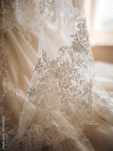 white wedding dress on a mannequin