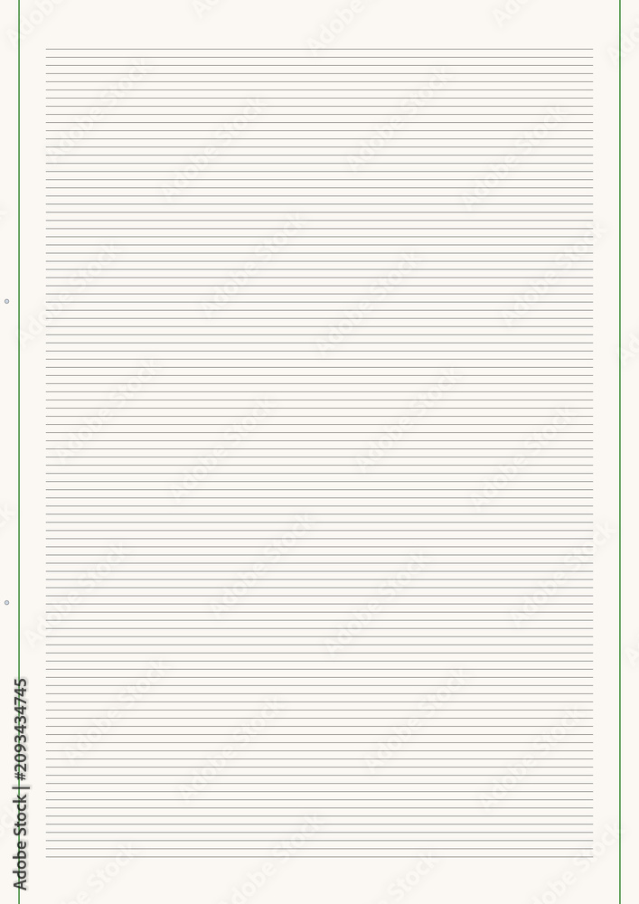 Fototapeta premium Blank lined paper with horizontal lines for writing notes 