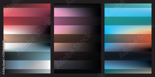 Abstract blurred gradient background with horizontal stripes in vibrant neon colors