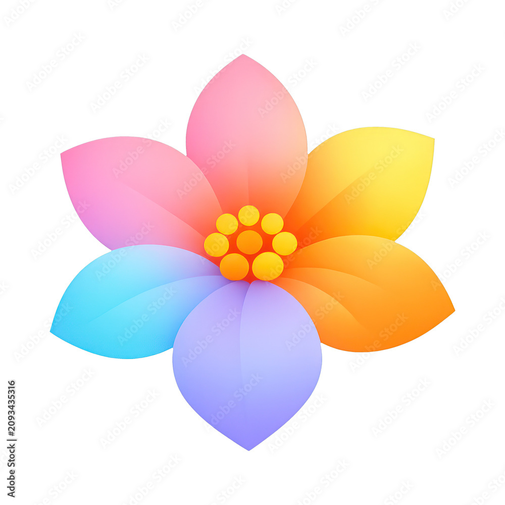 Obraz premium PNG Colorful abstract floral design.