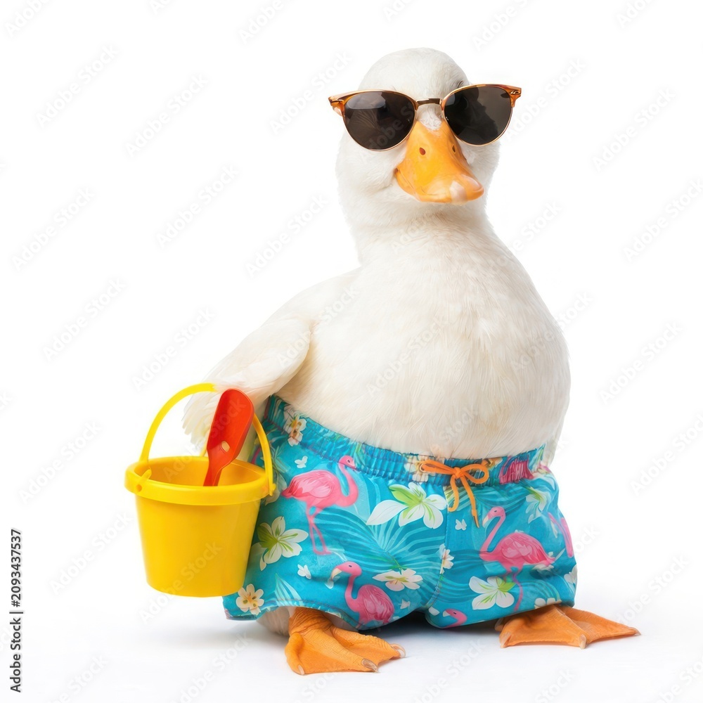 Obraz premium Duck vacationing in style.