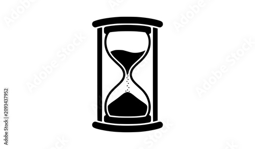 Fotografía Black hourglass silhouette vector illustration representing time management coun