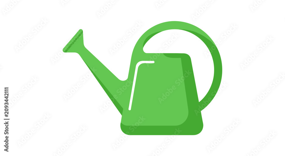 Obraz premium Watering can in a vibrant green color serves as a functional tool for indoor and outdoor gardening.