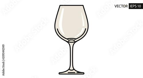 Fotografía Wine glass stands empty as a classic piece of stemware designed for serving beverages